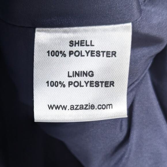 Azazie Sz 4 Blue Chiffon Pleated Bridesmaid Dress Empire Waist Formal Gown - Picture 4 of 4